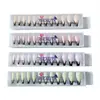 Adesivos Europeus e Americanos Pretos Franceses para Unhas Postiças Manicure 12 Peças Unhas Usáveis Extra Longas Caixa Plástica Unhas para Atacado