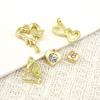 Accesorios de Joyería de Aleación DIY Oro de 14K Hueco Diamante Amor Colgante Aretes Pulsera Collar Decoración Corazón de Durazno Colgante