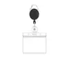 En stock ovalada fácil de tirar hebilla telescópica anti-pérdida hebilla fácil de tirar transparente juego de tarjetas de PVC de doble cara venta al por mayor