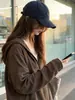 Sudadera con capucha estilo coreano para mujer, Otoño 2026, Nueva, Holgada, Casual, Adelgazante, Sensación relajada, Cárdigan, Chaqueta con cremallera