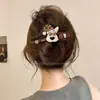 Pinza de pato coreana marrón para cachorro, pinza elegante para moño retorcido, pinza para el pelo voluminizadora para la nuca, accesorio de pelo de alta gama