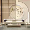 Papel de parede mural 3D novo estilo chinês simples paisagem tridimensional restaurante sala de chá salão de beleza terapia capilar centro de saúde fundo