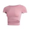 Roupas de Yoga para Mulheres, Manga Curta, Respirável, Secagem Rápida, Tops Curtos Estilo Hot Girl, Roupas de Yoga Sexy, Roupas Esportivas Justas