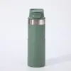 Taza Termo Simple de Acero Inoxidable 304 Transfronteriza, Taza de Bambú de Doble Capa Tipo Push de Aspecto Elevado, Vaso Portátil para Exteriores