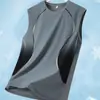 Camiseta Chaleco sin Mangas de Seda de Hielo Fina Transpirable de Verano 2026 Ropa Deportiva Casual de Secado Rápido para Hombre