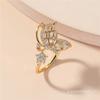Anel de borboleta aberto quente transfronteiriço moda feminina zircônia microincrustado estrela borboleta anel elegante QSR-0206