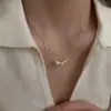 Collar de Plata de Ley S925 Mariposa Perla de Agua Dulce para Mujer Cadena de Clavícula de Lujo Ligero para Primavera y Verano Todo Fósforo