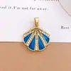 Colgante Transfronterizo Europeo y Americano Dibujos Animados Esmalte Concha de Vieira Accesorios de Joyería DIY Perla Artificial Moda Accesorios Versátiles