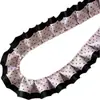 Acessórios de Renda Plissada com Bolinhas Pretas e Rosas de Camada Dupla Material DIY Feito à Mão Tábua de Pintura Fita Acessórios de Cabelo Material para Caderno Decorativo