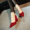 Atacado de fábrica 2019 primavera nova versão coreana de salto alto moda sapatos de salto grosso sapatos femininos pontiagudos sapatos de casamento de maré