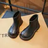 Botas para Niña 2026 Otoño/Invierno Nuevo Estilo Botas Martin para Niños con Felpa Botas de Cuero de Algodón Doble Estilo Coreano Niños Medianos y Mayores Botas Cortas de Princesa