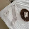Youjiaxiu Calcetines para Mujer Otoño Invierno Nuevos Estilo Coreano Color Sólido Estilo Ins Calcetines Apilables Canalé 3D Hasta la Pantorrilla Calcetines de Algodón