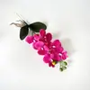 Orquídea Phalaenopsis artificial individual con 6 flores y 1 capullo, planta en maceta DIY para sala de estar del hogar, materiales para arreglos florales, flor decorativa para jardinería interior y exterior