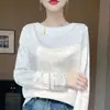 Estilo Nuevo Primavera/Otoño 2026 Elegante Lujo Satín Cuello Redondo Camisa Mujer Nuevo Estilo Chino Simple Elegante Jacquard Casual Camisa Base