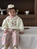 Ropa de Otoño e Invierno para Niños, Ropa Gruesa para Niños Estilo Coreano 2026, Conjunto de Otoño e Invierno para Bebé, Conjunto de Sudadera de Forro Polar y Pantalones Largos para Niñas