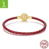 Pulsera de Cuerda de Cuero Básica con Hebilla de Patrón Rizado de Plata de Ley S925 Yinziyun Pulsera de Cuero Retro Clásica para DIY