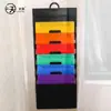 Bolsa organizadora portátil de parede em material PP arco-íris A4 seis compartimentos pasta de armazenamento de dados de escritório fabricantes atacado