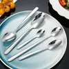 Elegante Juego de Cubiertos de Acero Inoxidable 304 para el Hogar: Cuchillo para Bistec, Tenedor, Cuchara, Cucharita de Postre y Café, Tenedor de Frutas, Cuchara para Mezclar