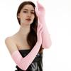 Guantes de seda de leche elásticos alargados para mujer, protección solar de verano, finos, para actuación de baile, boda, 57 cm por encima del codo