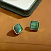 Pendientes Cuadrados Simples de Lujo Alto con Concha de Abulón Verde y Perla Natural, con Ganchos de Plata S925