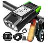 3-em-1 código de bicicleta sem fio relógio luz com chifre de alto decibel duplo T6 luz forte equipamento de equitação noturna longe e perto luz luz frontal