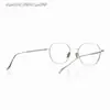 Armazones de Titanio Puro para Gafas de Hombres y Mujeres, Armazón Completo de Titanio, Gafas de Armazón Material, Se Pueden Personalizar con Lentes de Graduación, Estilo Poligonal Azul para Estudiantes