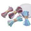 Corda de Algodão Colorida em Degradê de 4mm, Fio Cardado Tingido, para Artesanato DIY, Tecelagem, Fabricação de Pulseiras e Materiais para Joias Venda por Atacado