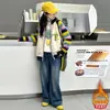 Traje de Niña Otoño e Invierno 2025 Nuevo Conjunto de Dos Piezas de Cardigan de Punto Otoñal para Niña Pantalones de Pierna Ancha de Mezclilla para Niña
