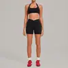Conjunto de Yoga Feminino de Malha Justa com Gola Halter Cor Areia de Outono Respirável de Secagem Rápida Transfronteiriço Casual Fitness Esportivo Conjunto 5423+9721