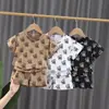 Estilo Nuevo de Verano Conjunto para Niños Niños Estilo Coreano Moda Casual Versátil Elegante Conjunto de Dos Piezas Top de Manga Corta Moderno