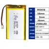 Bateria de Lítio para Aparelho Auditivo Médico 903659 3.7V 2500mAh Console de Jogo Posicionamento GPS Bateria para Fish Finder