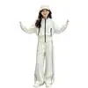 Conjunto deportivo para niñas, nuevo estilo de otoño, conjunto elegante blanco de dos piezas, chaqueta para niñas mayores, ropa infantil casual