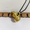 Cadena de Suéter Antigua de Nube Dorada de la Fortuna con Colgante Sólido de Calabaza Colgante de Transferencia de Bolsa de la Fortuna Estilo Bolsa de Dinero