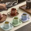 Taza de Té Casera Estilo Chino con Asa, Taza para Beber Agua Antiescaldante, Taza Pequeña de Café para Oficina, Taza de Cerámica de Regalo
