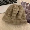 Gorro de lana para mujer otoño e invierno estilo japonés sombrero de pescador grande todo partido circunferencia de cabeza grande tejido cálido protección para las orejas sombrero para el frío hace que la cara se vea pequeña