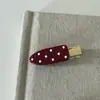 Pinza para el Cabello de Lunares Rojos de Gama Alta para Mujer, Pinza de Garra Pequeña para el Flequillo, Pinza de Pato Lateral