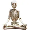 Halloween Resina Calavera Yoga Forma de Meditación Negro y Blanco Escritorio Sala de Estar Adornos de Resina Gordos Manualidades Decorativas