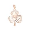 Plata 925 Colgante de Trébol de 3 Hojas Soporte Vacío DIY Soporte Vacío para Perla Redonda Chapado en Oro de 18K Collar para Mujer Soporte Vacío para Collar
