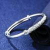 Pulsera de Pavo Real para Mujer Chapada en Plata Estilo Étnico Nicho Sólida Abierta Cobre Chapado Pulsera Estilo Joven para Mamá y Novia