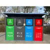 Los contenedores de basura inteligentes para exteriores, listos para usar y de cuatro categorías para uso comunitario, se pueden personalizar en quioscos de recolección o estaciones de depósito.