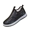 [Sapatos Casuais de Couro e Algodão] Sapatos Casuais Masculinos de Couro e Algodão com Solado Grosso para Pessoas de Meia-Idade e Idosos, Sapatos Respiráveis para Caminhada, Sapatos para Dirigir, Sapatos de Pai, Duráveis