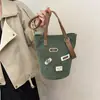 Bolso de Pana para Mujer Gran Capacidad 2025 Nuevo Otoño e Invierno Versátil Bolso de Hombro Cruzado Ropa de Trabajo Casual Bolso Cubo
