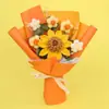 Bucet de Girasol Terminado Creativo Hecho a Mano con Hilo, Regalo para Maestros y Compañeros en el Día del Maestro y la Temporada de Graduación