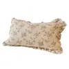 Funda de almohada de gasa estilo pastoral de una sola pieza, funda de almohada de algodón puro gofrado floral estilo fresco, suave, cómoda y transpirable