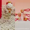 Pingente de Flor em Ouro Puro 999, Cordão da Série "Fique Rico Instantaneamente", Item Quente para Transmissão ao Vivo no Tiktok