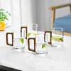 Taza de vidrio de madera transfronteriza taza de té resistente a altas temperaturas taza de sala de estar juego de agua tetera doméstica para hospitalidad juego de taza de agua