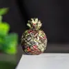 Adornos de Piña Dorada de Resina Rellena de Cristal Natural Mascota Fresca y Linda Decoraciones de Escritorio de Escritorio