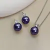 Brincos de Pérola de Princesa com Acabamento de Luxo, Cinza-Prata, Tarraxas de Pérola Simples e Versáteis, Conjunto de Pingente de Madrepérola para Mulheres, Transmissão ao Vivo