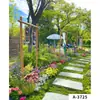 Pintura a Óleo de Menina Francesa Fotografia Transmissão Ao Vivo Tecido de Fundo Parede de Fundo Estereoscópica 3D Jardim de Monet Tecido de Fundo para Fotos Cenário