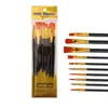 Set Transfronterizo de 10 Pinceles de Plástico Azul Perlado con Mango y Cerdas de Nylon para Pintura al Óleo, Gouache, Acuarela y Acrílico